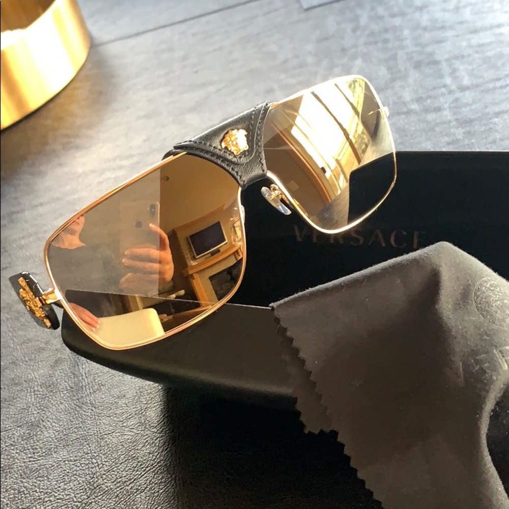 Versace Metal Frame Mirrored Aviators